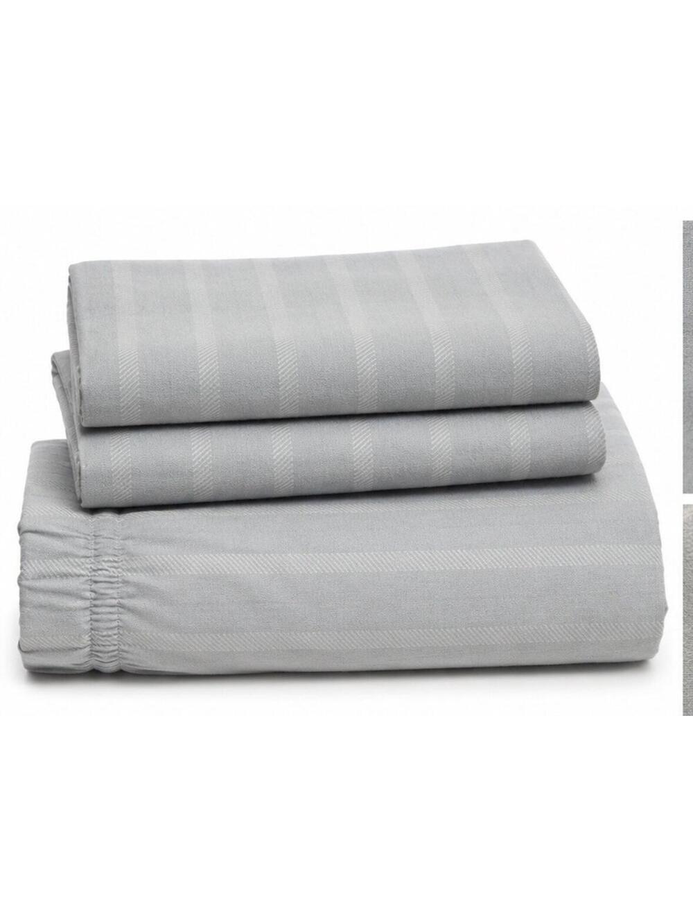 Sonoma Full Sheet Set Blue Gray Stripe Fitted Flat 2 Pillowcases Bedding